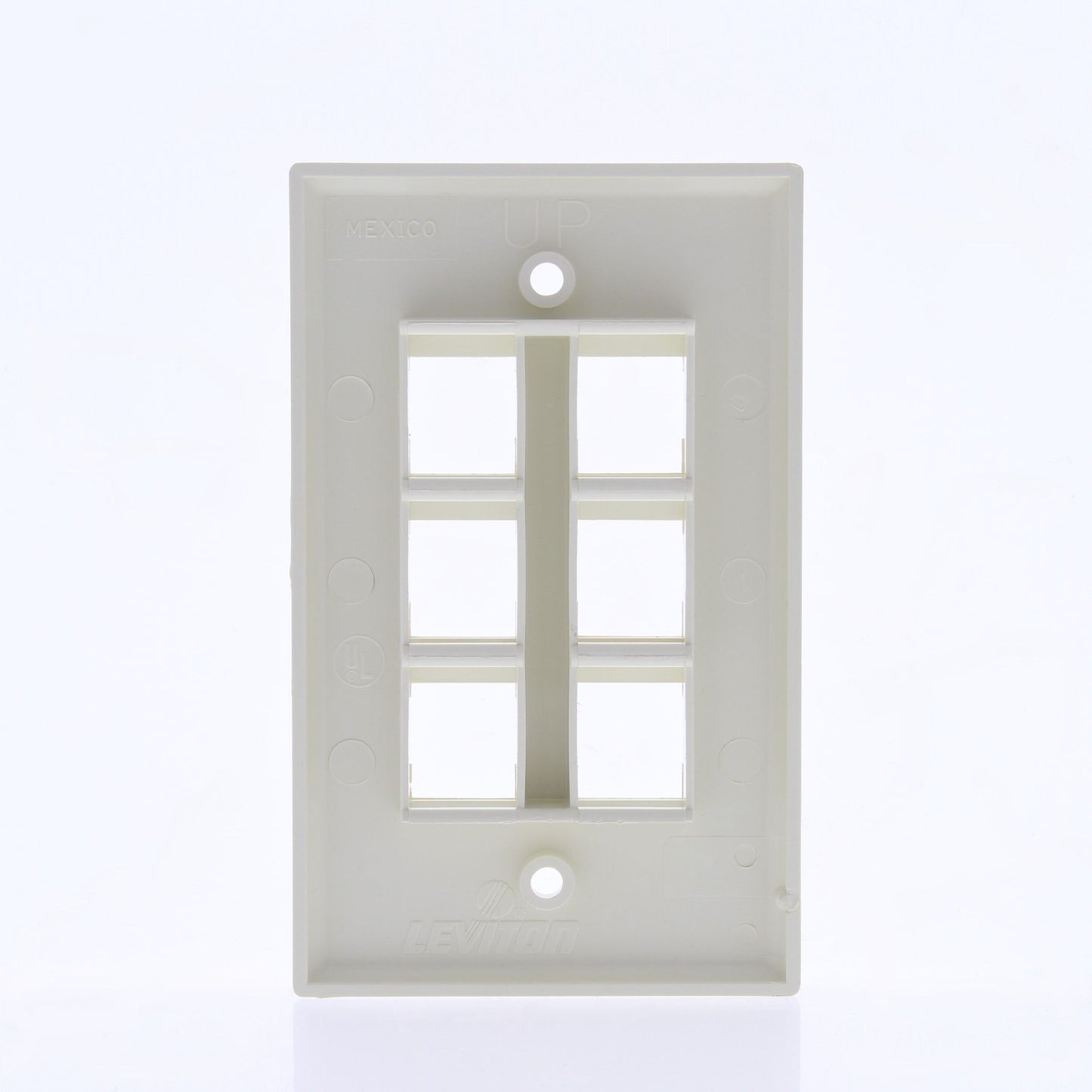 Leviton 41080-6AP Almond 1-Gang 6-Port Unbreakable Nylon Wallplate Cover 50pcs