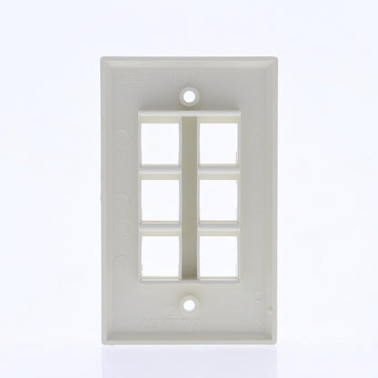 Leviton 41080-6AP Almond 1-Gang 6-Port Unbreakable Nylon Wallplate Cover 50pcs
