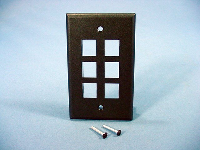 Leviton 41080-6BP Brown 1-Gang 6-Port Unbreakable Nylon Standard Wallplate Cover