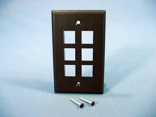 Leviton 41080-6BP Brown 1-Gang 6-Port Unbreakable Nylon Standard Wallplate Cover