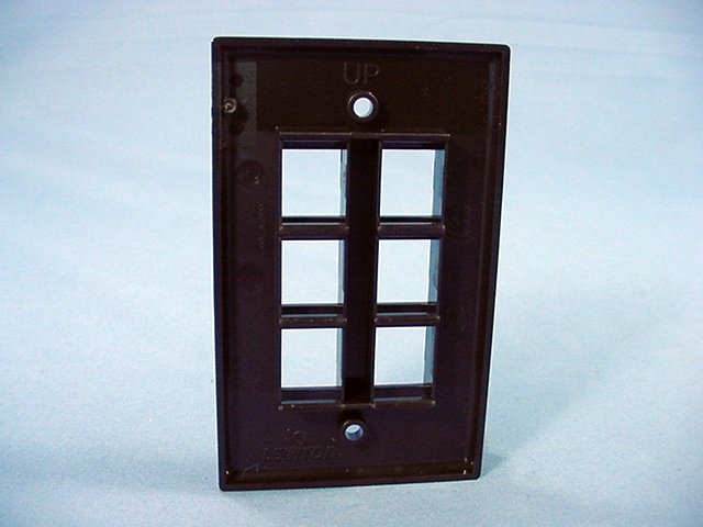 Leviton 41080-6BP Brown 1-Gang 6-Port Unbreakable Nylon Standard Wallplate Cover