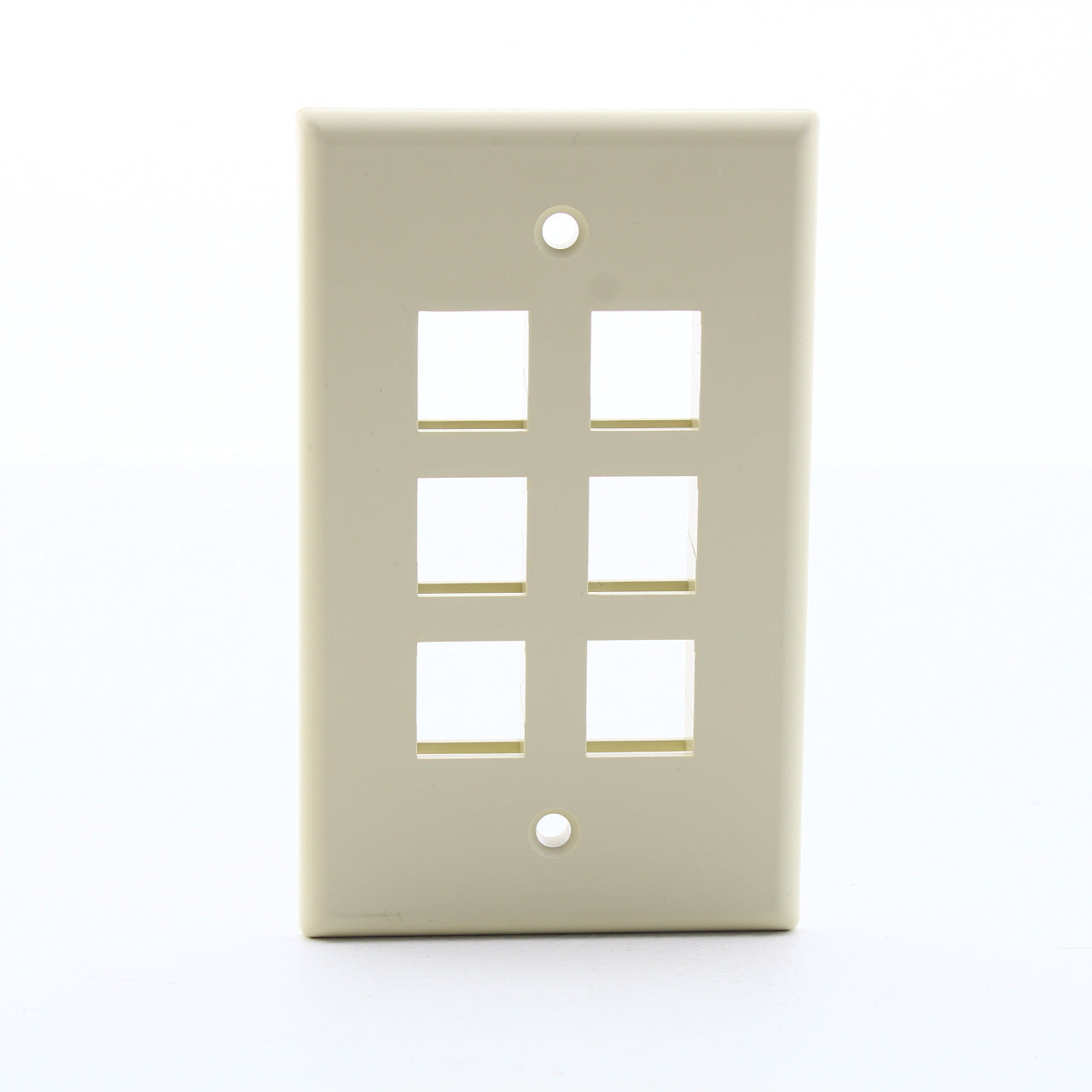 Leviton 41080-6IP Ivory Quickport 6-Port High Impact Plastic Wallplates 25-Pack