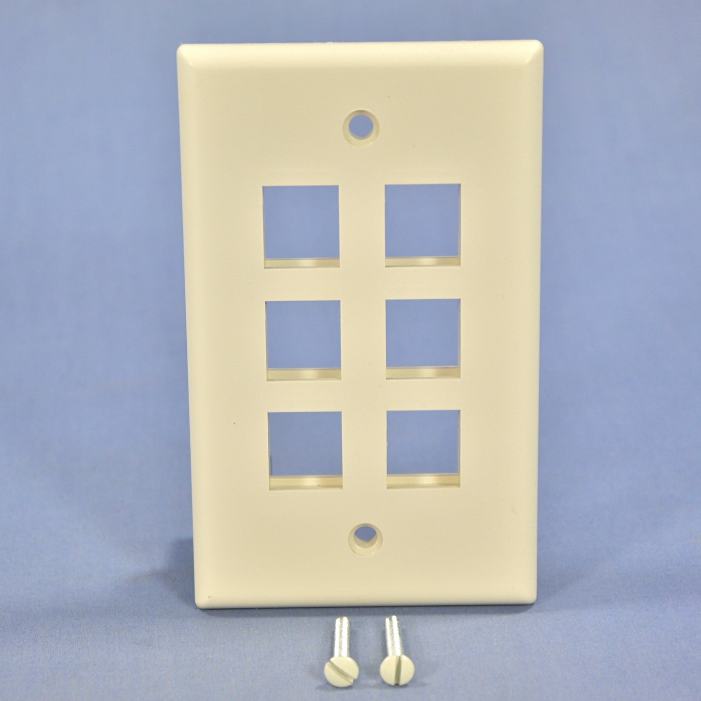Leviton 41080-6TP Light Almond 1-Gang 6-Port Unbreakable Nylon Wallplate Cover