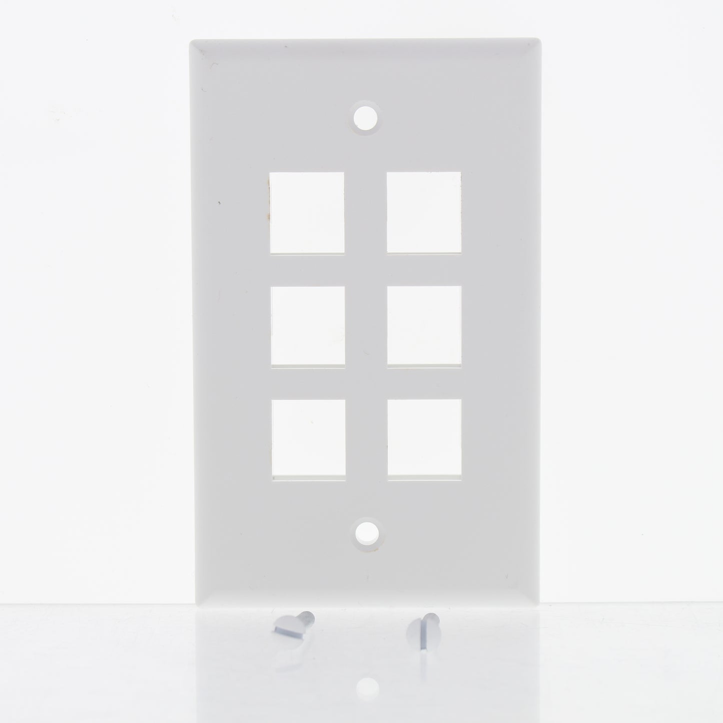 Leviton 41080-6WP White 1-Gang 6-Port Unbreakable Nylon Standard Wallplate Cover