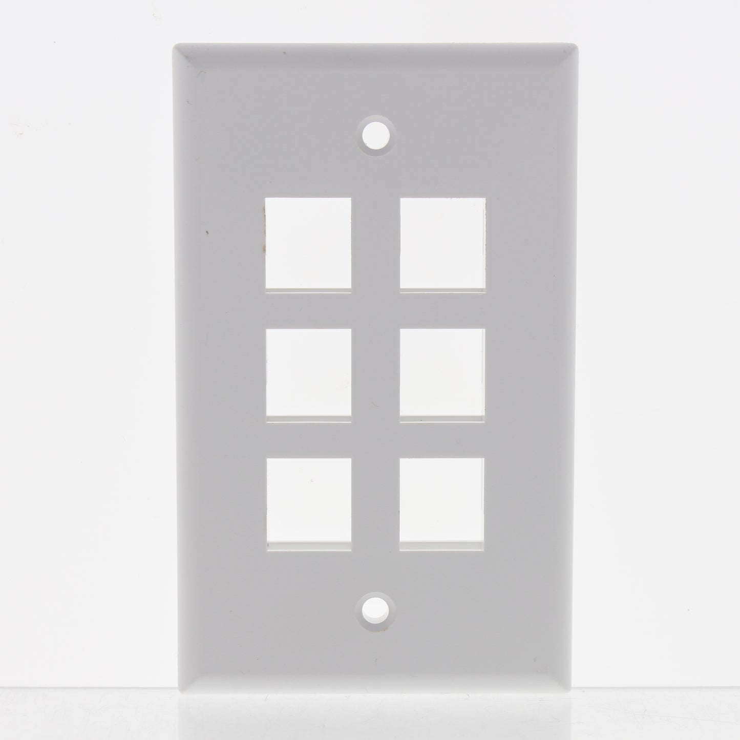 Leviton 41080-6WP White 1-Gang 6-Port Unbreakable Nylon Standard Wallplate Cover