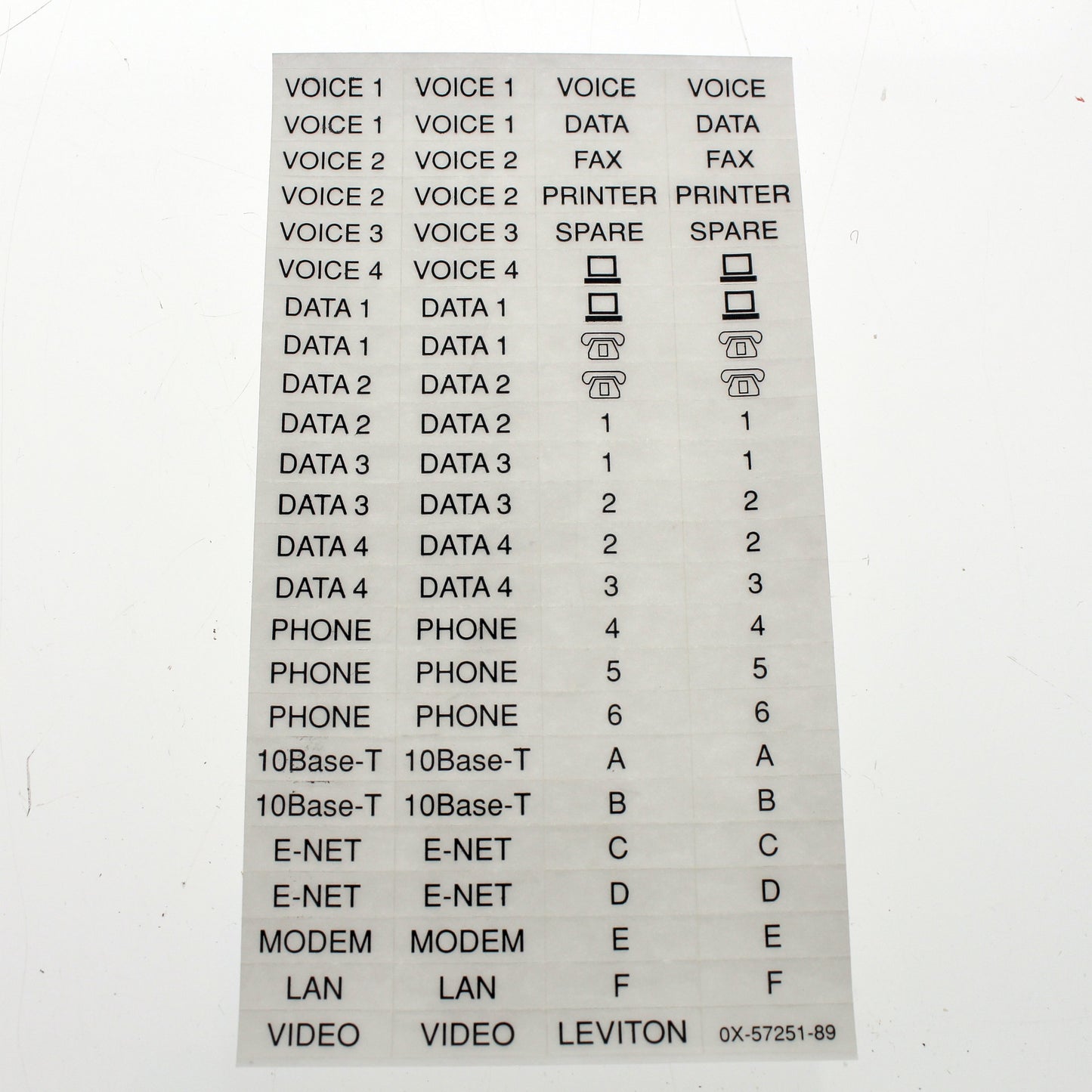 10pk Leviton 41080-LEB San #900 Data Code 9E29F0 Labels Set for Data Phone Voice