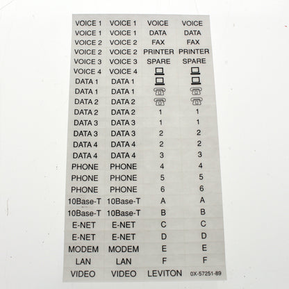 10pk Leviton 41080-LEB San #900 Data Code 9E29F0 Labels Set for Data Phone Voice