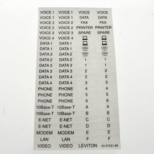 10pk Leviton 41080-LEB San #900 Data Code 9E29F0 Labels Set for Data Phone Voice
