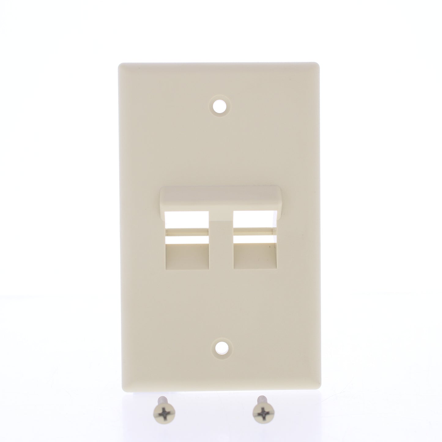 Leviton 41081-2IP Ivory Quickport 2-Port Data Angled Wallplate Cover