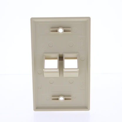 Leviton 41081-2IP Ivory Quickport 2-Port Data Angled Wallplate Cover