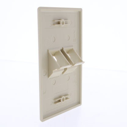 Leviton 41081-2IP Ivory Quickport 2-Port Data Angled Wallplate Cover