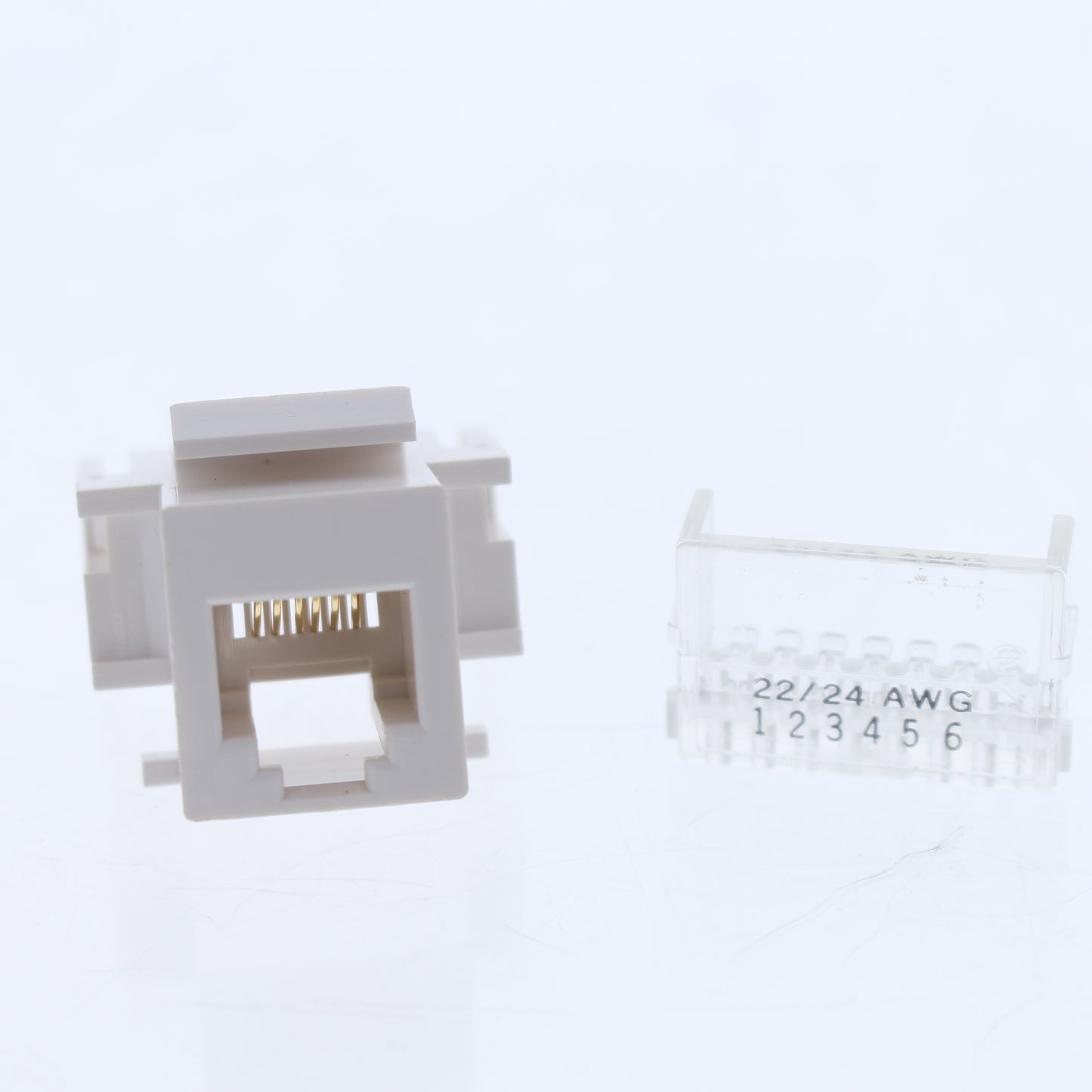 Leviton 41082-RW6 White 6-Wire Quickport Modular Voice Data Jack Cat 5e RJ45