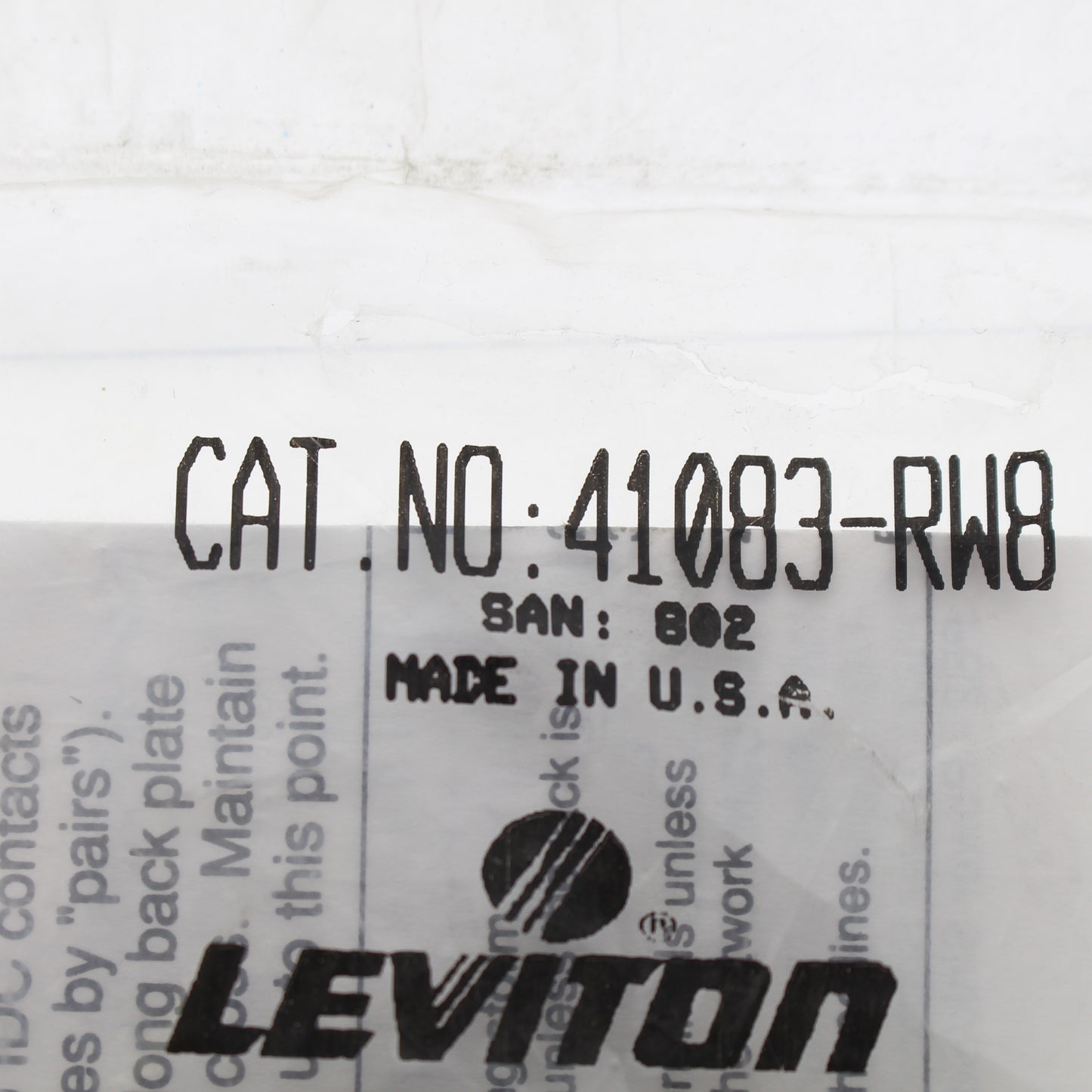 Leviton 41083-RW8 White Quickport 8-Wire Phone Jack RJ45 Telephone