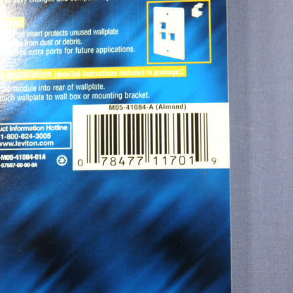 20 Leviton Almond Quickport Snap-In Blank Filler Plate Inserts 41084-BAB 41084-A