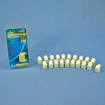 20 Leviton Almond Quickport Snap-In Blank Filler Plate Inserts 41084-BAB 41084-A