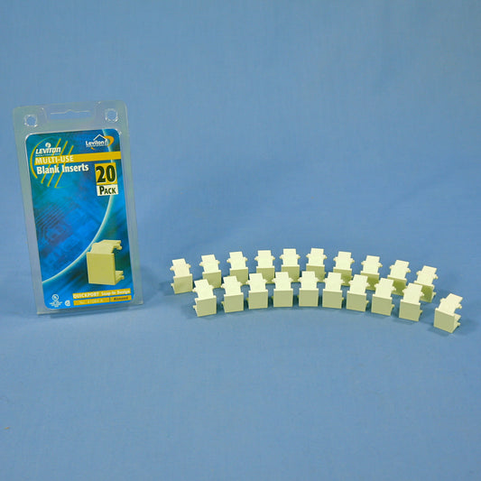 20 Leviton Almond Quickport Snap-In Blank Filler Plate Inserts 41084-BAB 41084-A