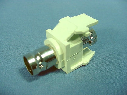 Leviton 41084-BAF Almond Quickport Female BNC Video Jack Fitting Nickel Plated