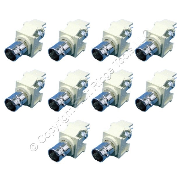 Leviton 41084 Ivory Quickport Snap-In BNC Video Connector Jacks Female 10-Pack