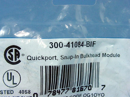Leviton Ivory Quickport Snap-In BNC Video Connector Jack Female Nickel 41084-BIF