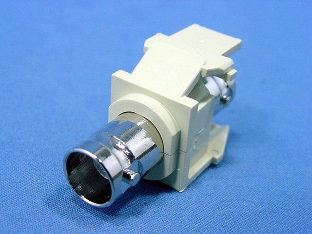 Leviton Ivory Quickport Snap-In BNC Video Connector Jack Female Nickel 41084-BIF