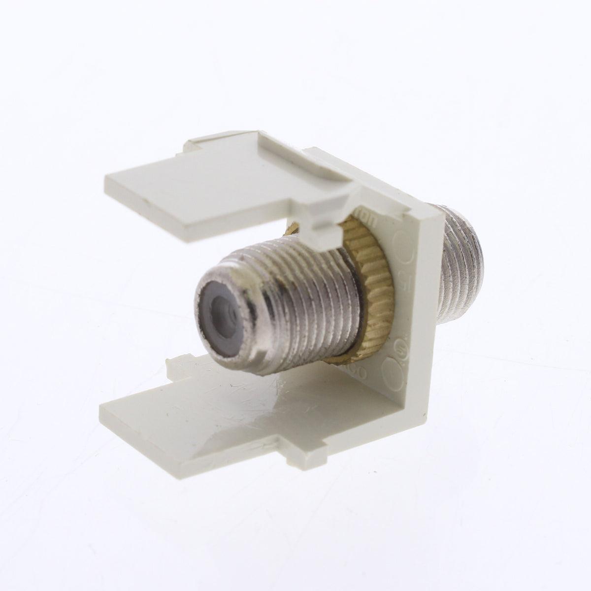 Leviton 41084-FAF Almond Quickport Snap-In F-Type Coaxial Cable Jack 75-Ohm