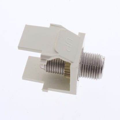 Leviton 41084-FAF Almond Quickport Snap-In F-Type Coaxial Cable Jack 75-Ohm