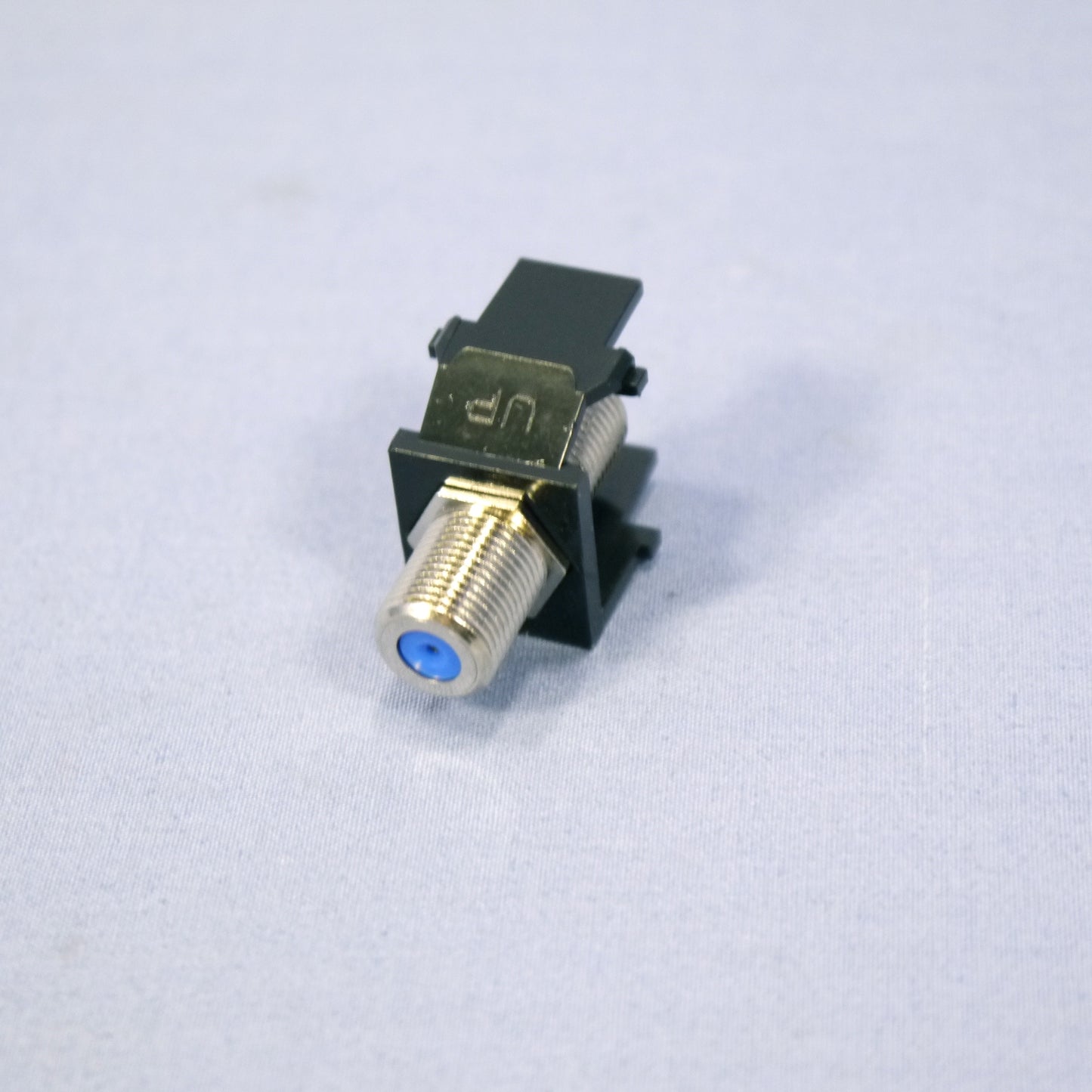 Leviton Black Quickport F-Type Coax Cable Jack 75-Ohm w/ Blue Center 41084-FEF