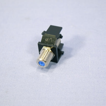 Leviton Black Quickport F-Type Coax Cable Jack 75-Ohm w/ Blue Center 41084-FEF