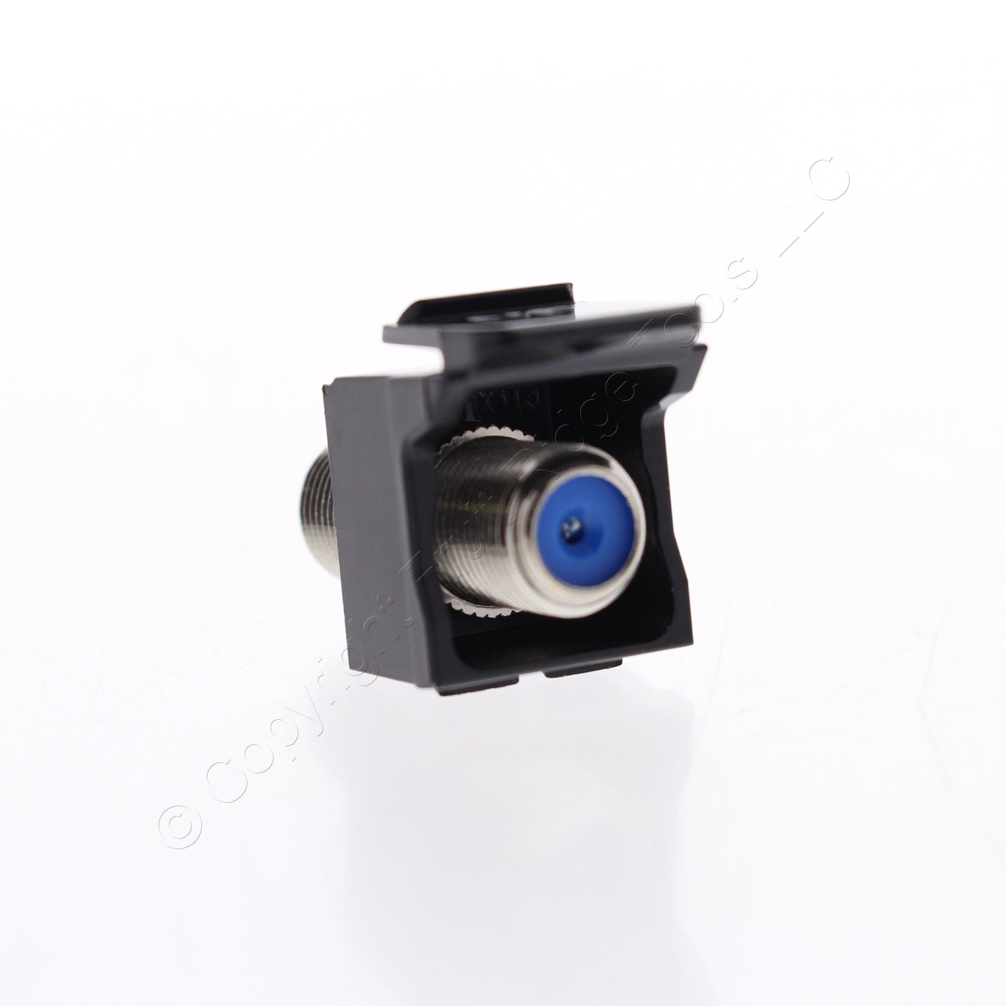 STYLE Leviton Black Quickport F-Type Coax Cable Jack 75-Ohm w/ Blue Center