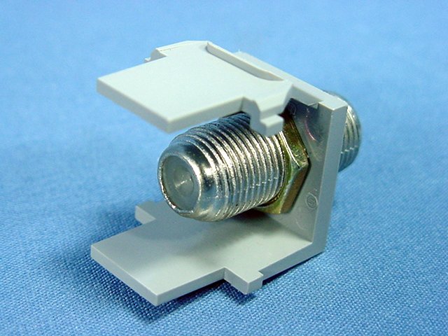 Leviton 41084-FGF Gray Quickport Snap-In Female F-Type Coaxial Cable Jack 75-Ohm