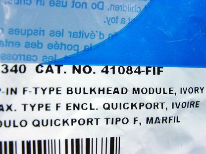 Leviton Ivory Quickport Snap-In Female F-Type Coax Cable Jack 75-Ohm 41084-FIF