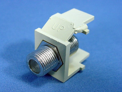 Leviton Ivory Quickport Snap-In Female F-Type Coax Cable Jack 75-Ohm 41084-FIF