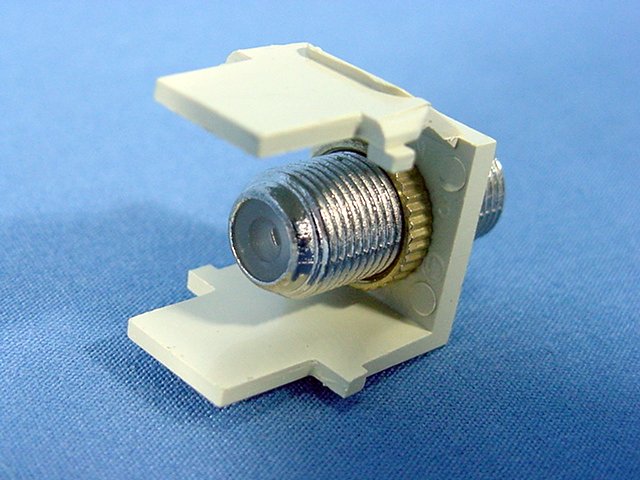Leviton Ivory Quickport Snap-In Female F-Type Coax Cable Jack 75-Ohm 41084-FIF