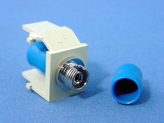Leviton Ivory Quickport Snap-In Simplex FC Fiber Optic Jack SM/MM 41084-FIP
