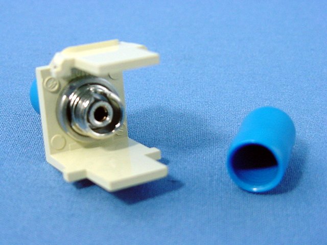 Leviton Ivory Quickport Snap-In Simplex FC Fiber Optic Jack SM/MM 41084-FIP