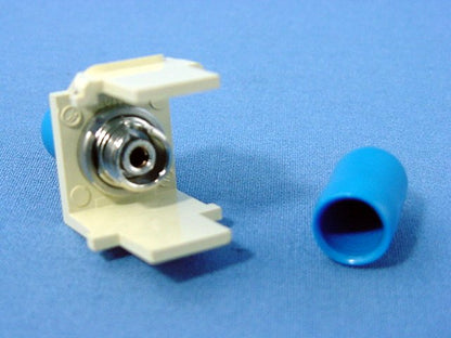 Leviton Ivory Quickport Snap-In Simplex FC Fiber Optic Jack SM/MM 41084-FIP