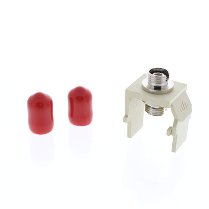 Leviton 41084-FIZ Ivory Quickport Snap-In Simplex FC Fiber Optic Jack Zirconia