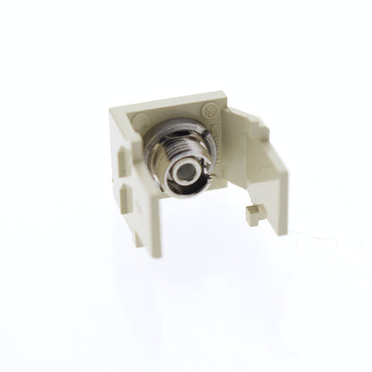 Leviton 41084-FIZ Ivory Quickport Snap-In Simplex FC Fiber Optic Jack Zirconia