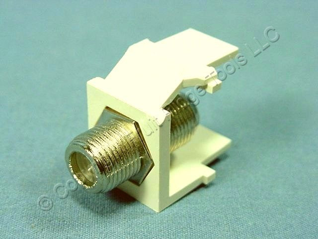 10 Leviton Light Almond Quickport F-Type Coaxial Video Cable Jacks 75-Ohm