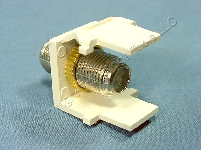 10 Leviton Light Almond Quickport F-Type Coaxial Video Cable Jacks 75-Ohm