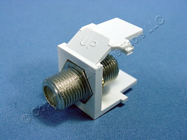 10 Leviton White Quickport F-Type Snap-In Coaxial Video Cable Jacks 75-Ohm 41084
