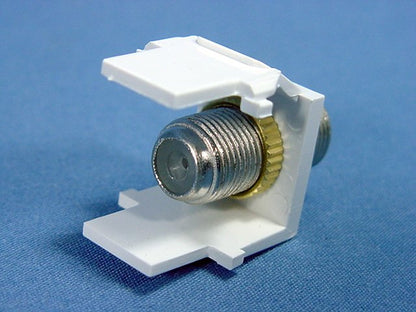 Leviton White Quickport F-Type Snap-In Coaxial Video Cable Jack 75-Ohm 41084-FWF