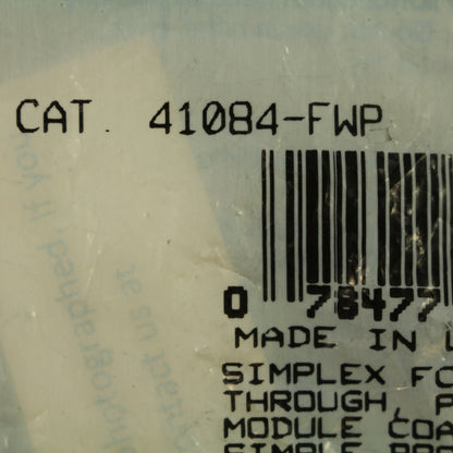 Leviton 41084-FWP White Quickport Snap-In Simplex FC Fiber Optic Jack SM/MM