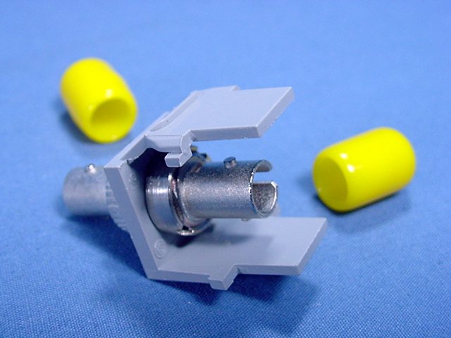 Leviton 41084-SGF Gray Quickport Fiber Optic ST Connector Jack Phosphor Bronze