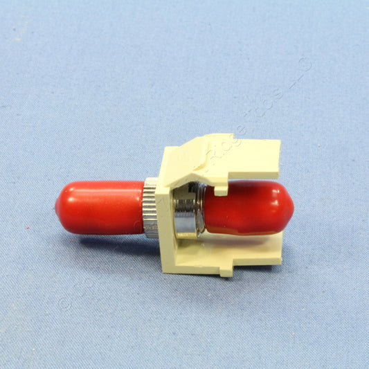 10 Leviton Ivory Quickport Fiber Optic ST Connector Jacks Phosphor Bronze 41084