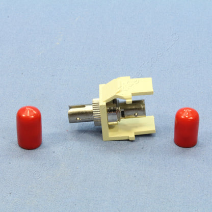 10 Leviton Ivory Quickport Fiber Optic ST Connector Jacks Phosphor Bronze 41084