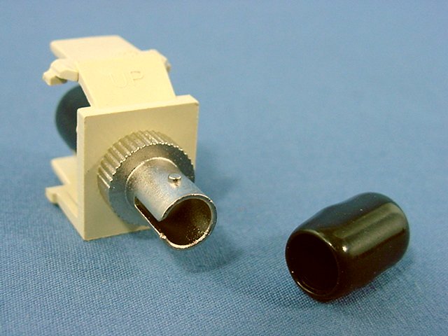 Leviton Ivory Quickport Fiber Optic ST Jack Connector Zirconia SM/MM 41084-SIZ