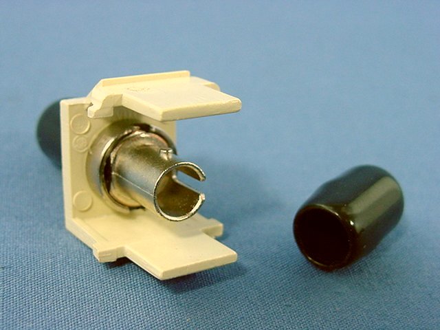 Leviton Ivory Quickport Fiber Optic ST Jack Connector Zirconia SM/MM 41084-SIZ