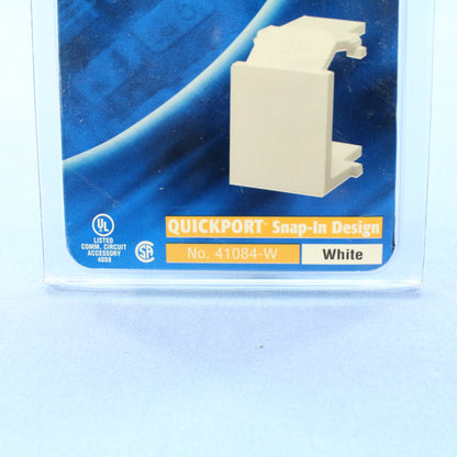 4 Leviton White 1Port Quickport Blank Wallplate Filler Inserts 41084-BWB 41084-W