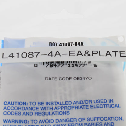 Leviton 41087-4A Almond 1-Gang Flush Snap-In 4-Port Duplex Style 106 Insert